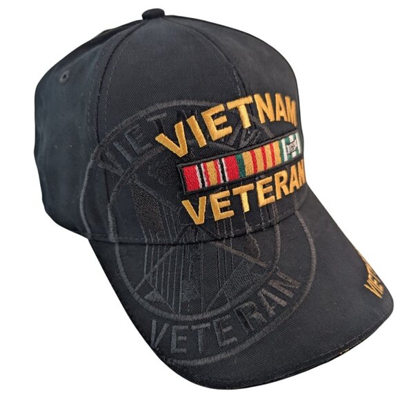 Rothco Vietnam Veteran Vet Hat Cap Black Embroidered Adjustable - Picture 3 of 8
